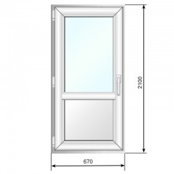 Дверь балк. 670*2100, левая, стеклопакет двухкамерный 32 мм - Наши окна - магазин готовых пластиковых окон и дверей
