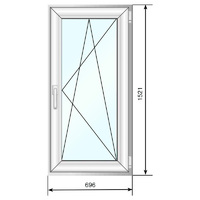 Окно ПВХ 696*1521 мм, по+мп, СПД 40 - Наши окна - магазин готовых пластиковых окон и дверей