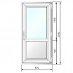 Дверь балконная ПВХ ПО ПР, стеклопакет двухкамерный, сэндвич 32 мм 670*2100 - Наши окна - магазин готовых пластиковых окон и дверей
