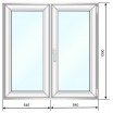 Окно двухстворчатое KBE Эксперт 1280*1380 + ПМС - Наши окна - магазин готовых пластиковых окон и дверей