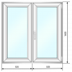 Окно ПВХ 1050*1600, двухстворчатое,поворотно-откидное, стеклопакет двухкамерный, лам.нар. "Антрацит" - Наши окна - магазин готовых пластиковых окон и дверей