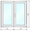 Окно ПВХ двухстворчатое створка п/о двухкамерное 1300*1380 Rehau bliz - Наши окна - магазин готовых пластиковых окон и дверей
