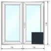 Окно двухстворчатое створка поворотно-откидная 1500*1190 ламинация Антрацит - Наши окна - магазин готовых пластиковых окон и дверей