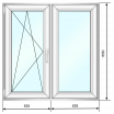 Окно ПВХ левое 1656*1650, поворотно-откидное, двухстворчатое, однокамерный стеклопакет - Наши окна - магазин готовых пластиковых окон и дверей