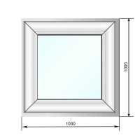 Окно REHAU-DELIGHT глухое, стеклопакет 32 мм двухкамерный 1000*1000, профиль 70 мм с ламинацией - Наши окна - магазин готовых пластиковых окон и дверей