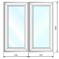 Лоджия двухстворчатая откатная алюминиевая 1070*1040 - Наши окна - магазин готовых пластиковых окон и дверей