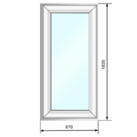 Окно ПВХ 670*1820, глухое, двухкамерное - Наши окна - магазин готовых пластиковых окон и дверей