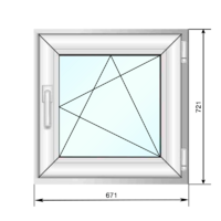 Окно ПВХ 671*721, п/о с 4 мп, ПД 40 - Наши окна - магазин готовых пластиковых окон и дверей