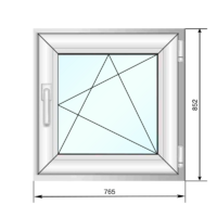 Окно ПВХ 765*852, пов.-откид. с микропроветриванием, Rehau Grazio, двухкамерное - Наши окна - магазин готовых пластиковых окон и дверей
