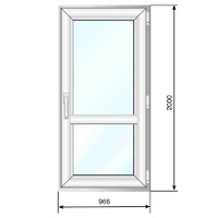 Балконная дверь ПВХ 966*2000 мм, по мп, СПД 40 - Наши окна - магазин готовых пластиковых окон и дверей