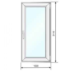 Окно ПВХ  одностворчатое поворотное двухкамерное(ламинация) 1020*2110 - Наши окна - магазин готовых пластиковых окон и дверей