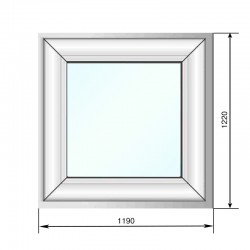 Окно ПВХ  одностворчатое глухое энергосберегающий стеклопакет 1190*1220 - Наши окна - магазин готовых пластиковых окон и дверей