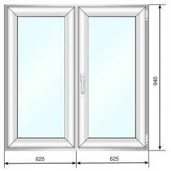 Окно двухстворчатое Exprof 1250*940 - Наши окна - магазин готовых пластиковых окон и дверей