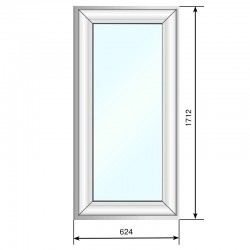Окно Rehau EXPROF глухое шпр., стеклопакет 32 мм двухкамерный 624*1712 (без раскладки) - Наши окна - магазин готовых пластиковых окон и дверей