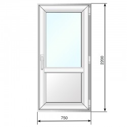 Дверь балконная ПВХ стеклопакет энергосбер 750*2200 - Наши окна - магазин готовых пластиковых окон и дверей