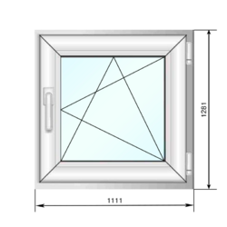 Окно ПВХ 1111*1281 мм, по+мп, СПД 40 - Наши окна - магазин готовых пластиковых окон и дверей