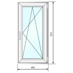 Окно ПВХ 462*912 мм, по+мп, СПД 40 - Наши окна - магазин готовых пластиковых окон и дверей