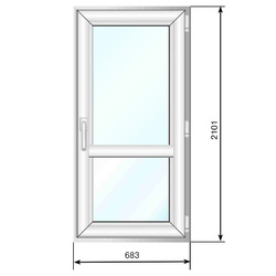 Балконная дверь ПВХ 683*2101 мм, по+мп, СПД 40 - Наши окна - магазин готовых пластиковых окон и дверей