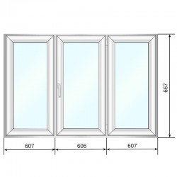 Окно трехстворчатое ADEPLAST 1820*667 - Наши окна - магазин готовых пластиковых окон и дверей