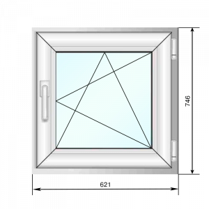 Окно ПВХ 621*746, п/о с 4 мп, СПД 40 - Наши окна - магазин готовых пластиковых окон и дверей