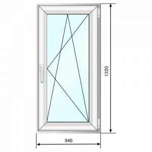 Окно ПВХ 946*1320, п/о с 4 мп, СПД 40 - Наши окна - магазин готовых пластиковых окон и дверей