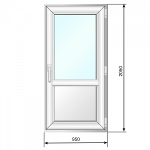 Дверь ПВХ входная 950*2050 Стандарт - Наши окна - магазин готовых пластиковых окон и дверей