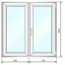Окно ПВХ 1190*2200, двухстворчатое,поворотно-откидное, стеклопакет двухкамерный, лам.нар. "Антик" - Наши окна - магазин готовых пластиковых окон и дверей